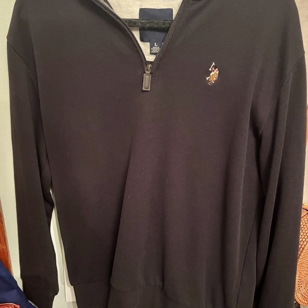 U.S. Polo Assn. Men's Black Zip-Up Sweater